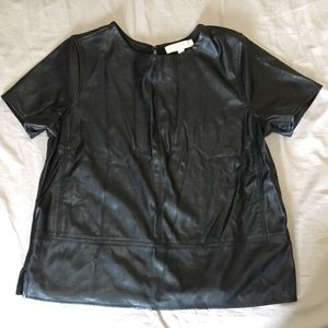 Faux Leather Top